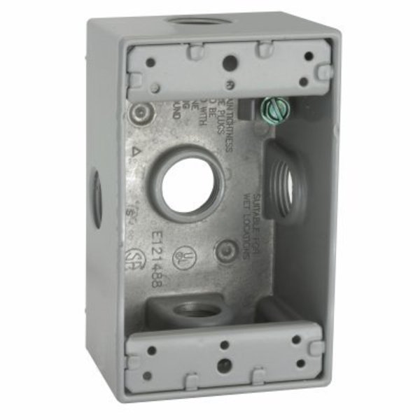 Racoorporated Electrical Box, 18.3 cu in, Outlet Box, 1 Gang, Aluminum, Rectangular 5323-0